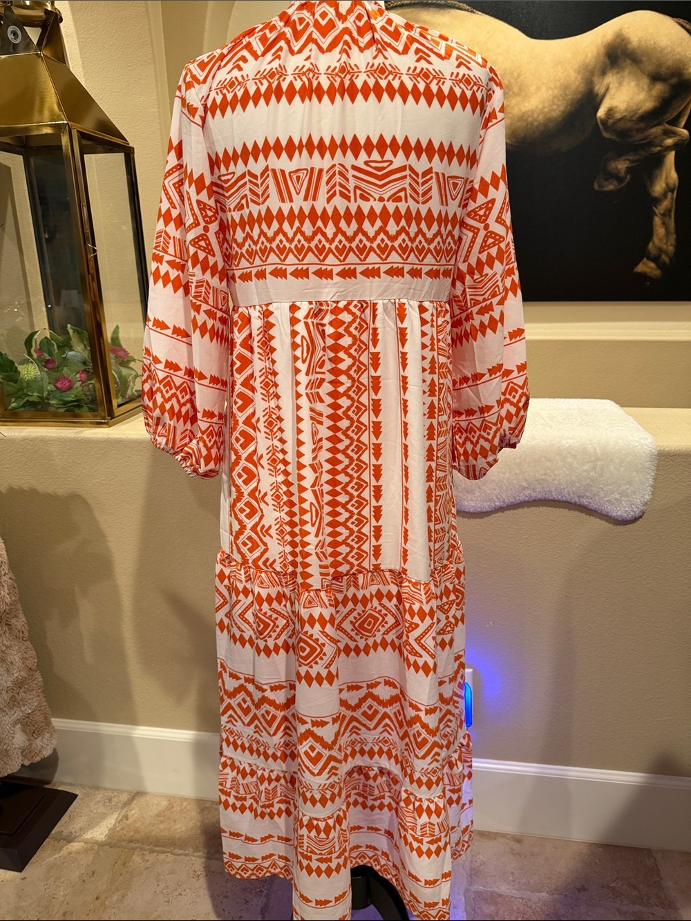 Smocked Ruffle Flowy Boho Casual Dress - Picture 3 of 4